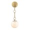 Designers Fountain Wine Flower 7 in. 1-Light Brushed Gold Wall Sconce with White Art Glass Shade and Adjustable Chain D329M-WS-BG - alternate 1